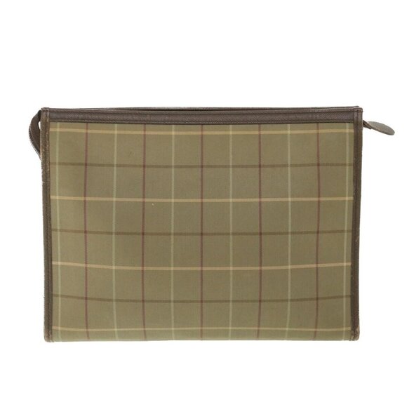Burberrys Nova Check Clutch Bag Nylon Canvas Brown - Picture 2 of 16